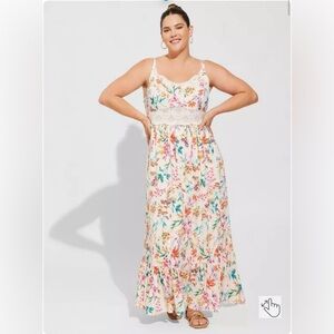 Torrid Floral Lace Maxi Dress Size 00